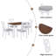 Ensemble de table de salle à manger rustique en bois 5 pièces avec 4 chaises à dossier en X pour petits espaces-1936381602