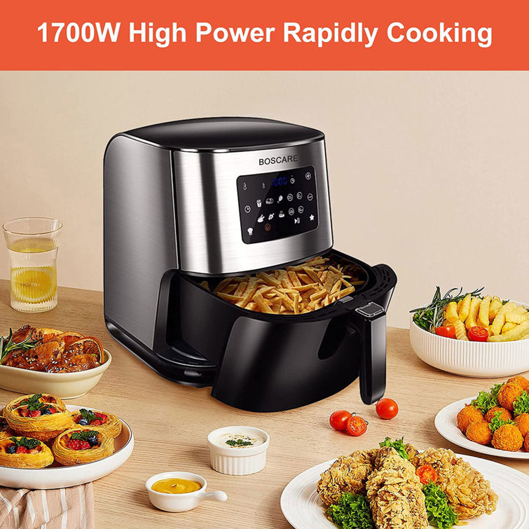 iRUNTEK 1.2L Mini Air Fryer, Compact Air Fryer with Dual Knob Control,  Non-Stick, Recipe Book, 50pcs Parchment Paper Liners for 1-2 Persons, Dorm