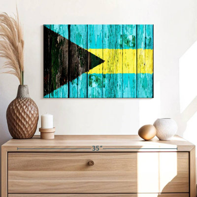 Drapeau Borges en bois des Bahamas
