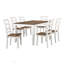 Ensemble de salle à manger 7 pièces avec chaises à dossier en X double, style champêtre en bois pour des expériences culinaires confortables et invitantes