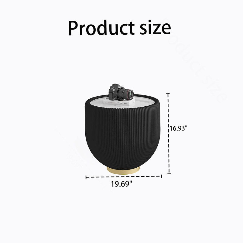 Table basse d'appoint moderne en cuir PU, Noir