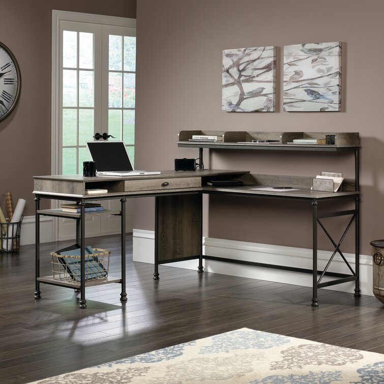 Sauder Manhattan Gate 59 W L Shaped Computer Desk With Cubby