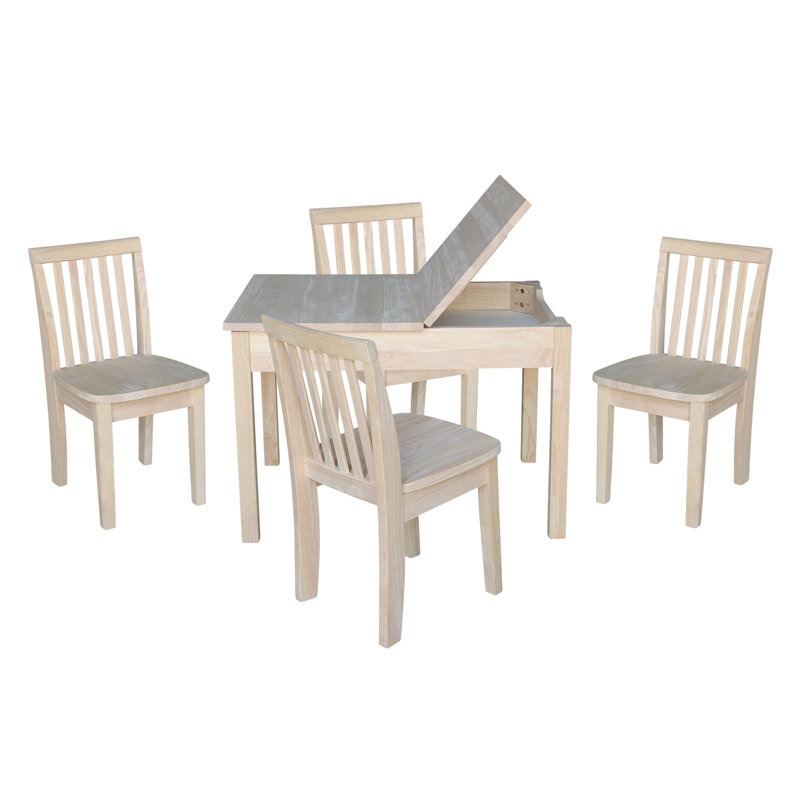 Ensemble de table et de chaises pour enfants Charbel, Brut