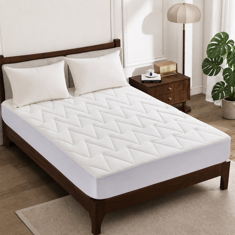 Couvre-matelas rafraîchissant avec jupe ajustée à poches profondes, Grand lit
