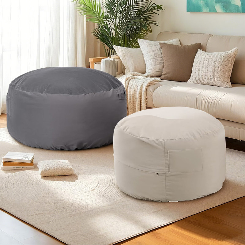 Bean Bag Chairs With Cover, Living Room Furniture Sofa, Round Fluffy Couch For Bedroom College Dorm, 22" H x 36" W x 36" D