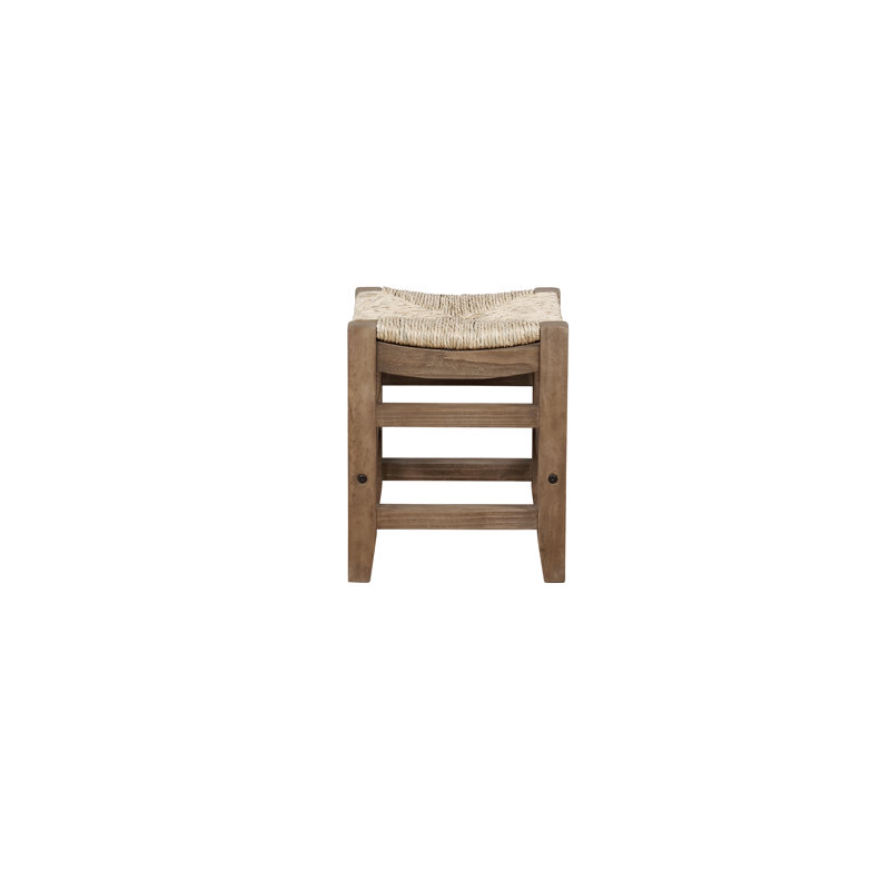 Tabouret carré en faux bois massif de 15 po Aston, Petit tabouret (assise à 18 po du sol)