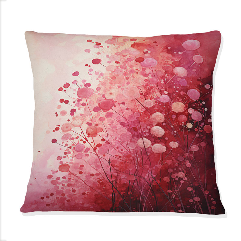 Coussin Crimson Reverie - Abstract Landscape