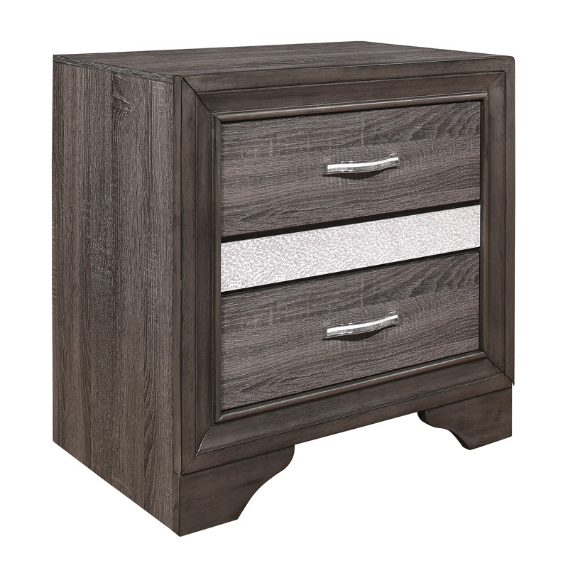 Table de chevet 2 tiroirs SantaAna, Brun