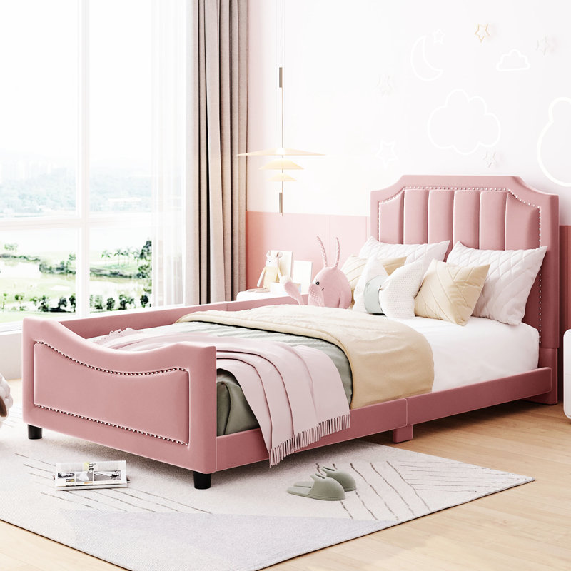 Lit de jour simple Classic Stripe, Rose
