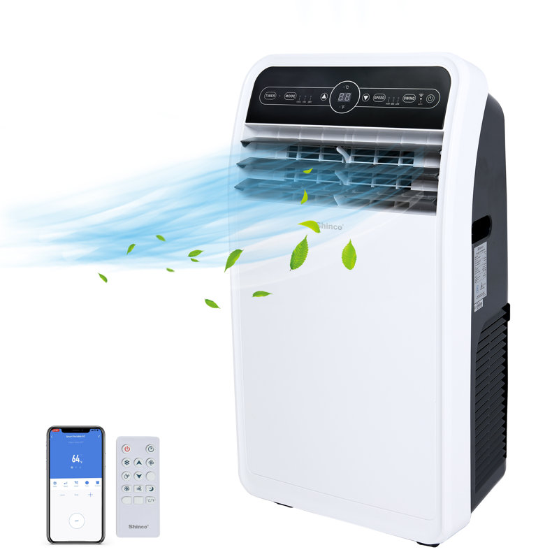 Shinco 10,000 Btu Portable Air Conditioner, Portable Ac Unit With Built-in Cool, Dehumidifier & Fan Modes For Room Up To 300 Sq.ft, Rc, Wi-fi Enabled, 24 Hour Timer, Window Kit