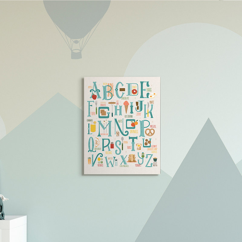 Graball - Alphabet des aliments, Giclée encadrée noir minuit, H 20 po x l 16 po x P 1,5 po