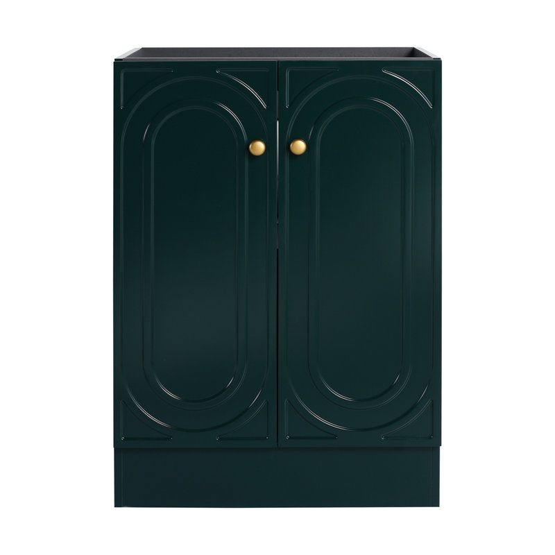 Meuble-lavabo autoportant sans lavabo, Vert foncé