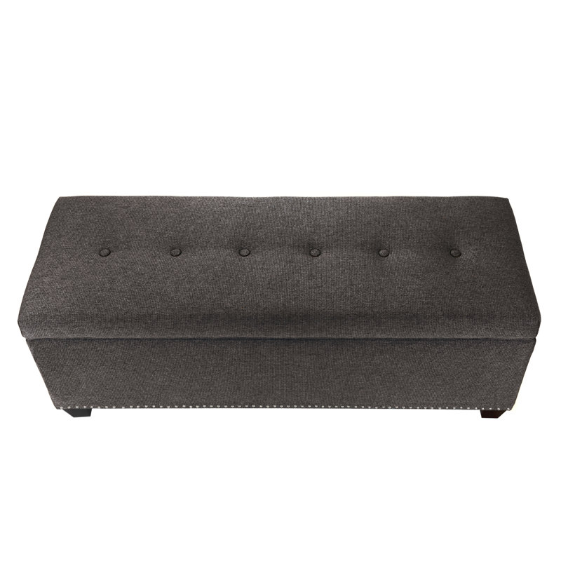 Lalonde Polyester Blend Upholstered Storage Bench, Brownstone, No