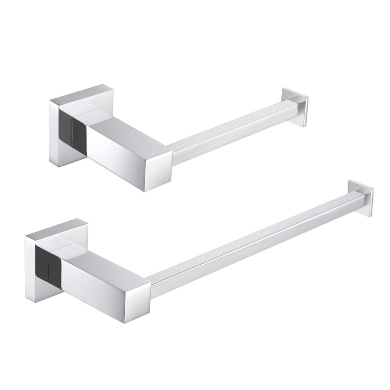 Cube 2 - Piece Bathroom Hardware Set, Chrome