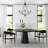 5-Light Black Kitchen Island Wheel Pendant