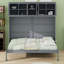Lit escamotable en bois avec armoires supérieures, conception pliable peu encombrante-1086208194-1086208195