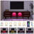 70" Rattan Tv Stands With 3 Cabinets & 2 Drawers,Led Light Entertainment Center For Tv Up To 80"