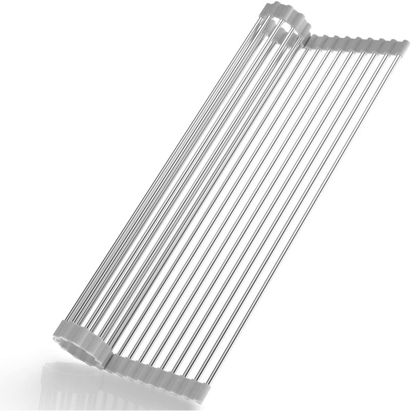 Panier à vaisselle en acier inoxydable, H 0,5 po x l 11,5 po x P 20,8 po, Gris chaud