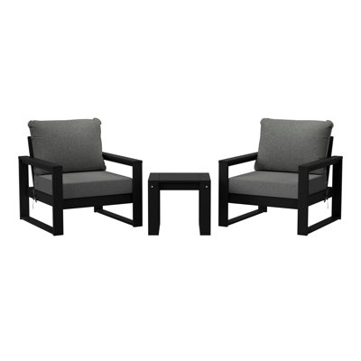 Ensemble de conversation modulaire 3 pièces avec cadre et patio