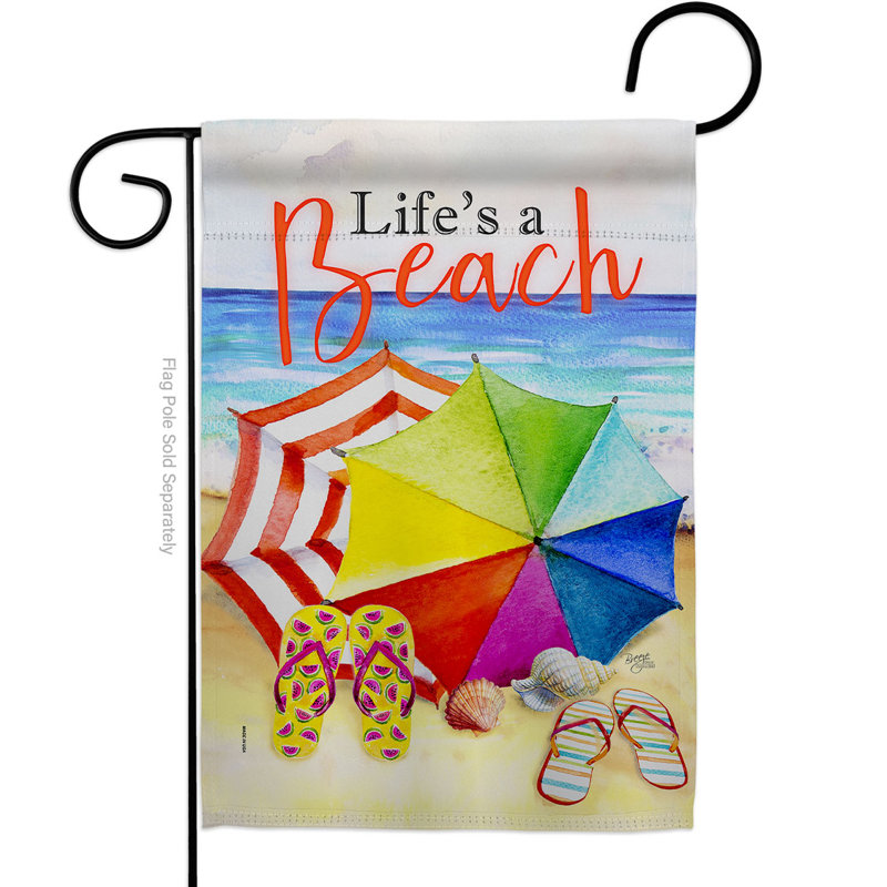 Drapeau de jardin en polyester 18,5 po x 13 po Life's A Beach Garden