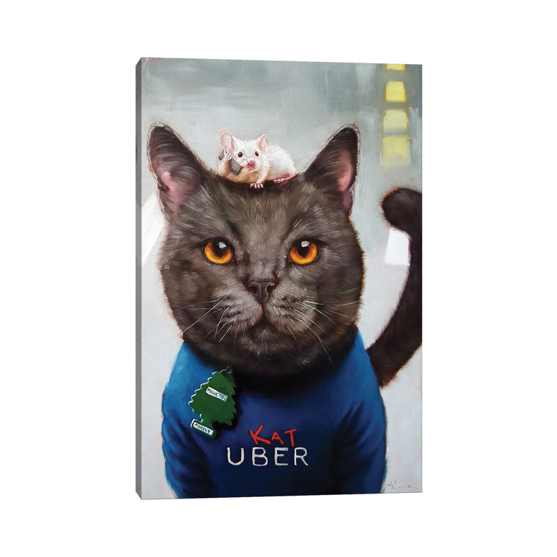 Cat Uber by Lucia Heffernan - Wrapped Canvas Print, 20.32 cm H x 30.48 cm W