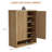 39.5Inch Shoe Cabinet, Large Shoe Storage Cabinet with Adjustable Shelves, Wooden Shoe Organizer with Fluted Door Holds 25–30 Pairs for Entryway & Living Room, Natural Wood-1948547575