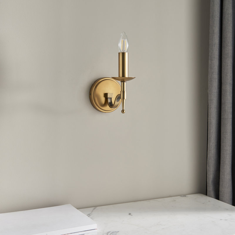 Emperador Candle Wall Light, Antique Brass