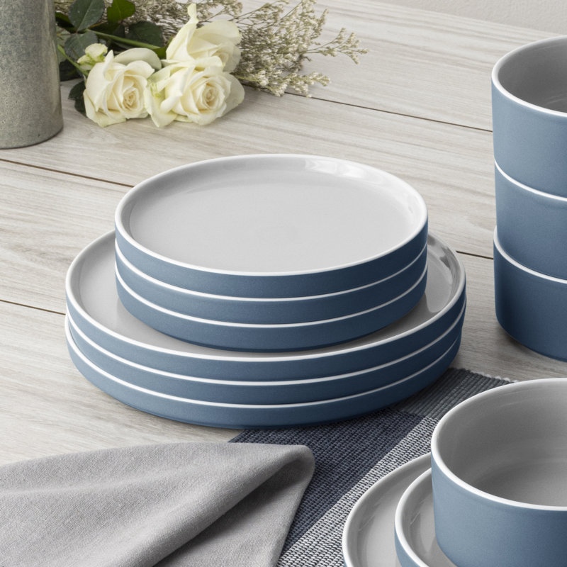 Noritake ColorTrio Stax 16-Piece Dinnerware Set, Service for 4, Blue