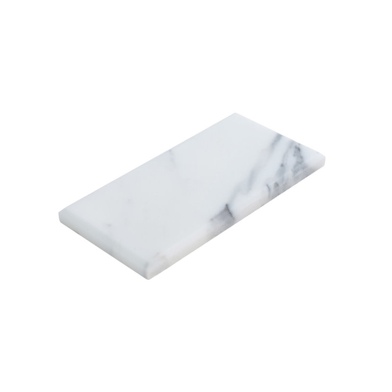 3" X 6" Beveled Marble Subway Tile, White