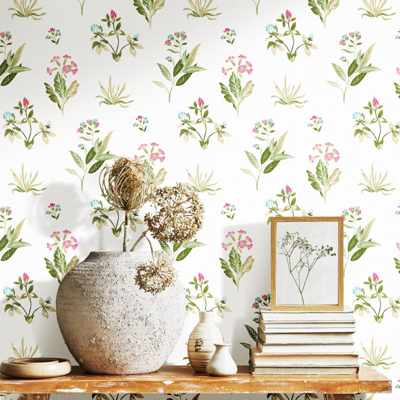 Chahna 10m x 53cm Matte Wallpaper Roll, Pink/White