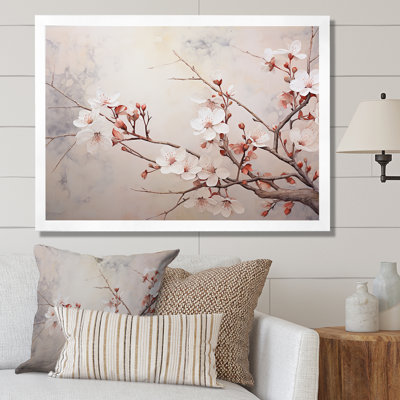 Fleur de cerisier beige minimaliste