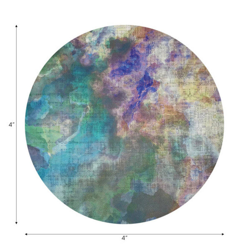 Impressionism Spring Vegan Leather Round Coasters, Coast