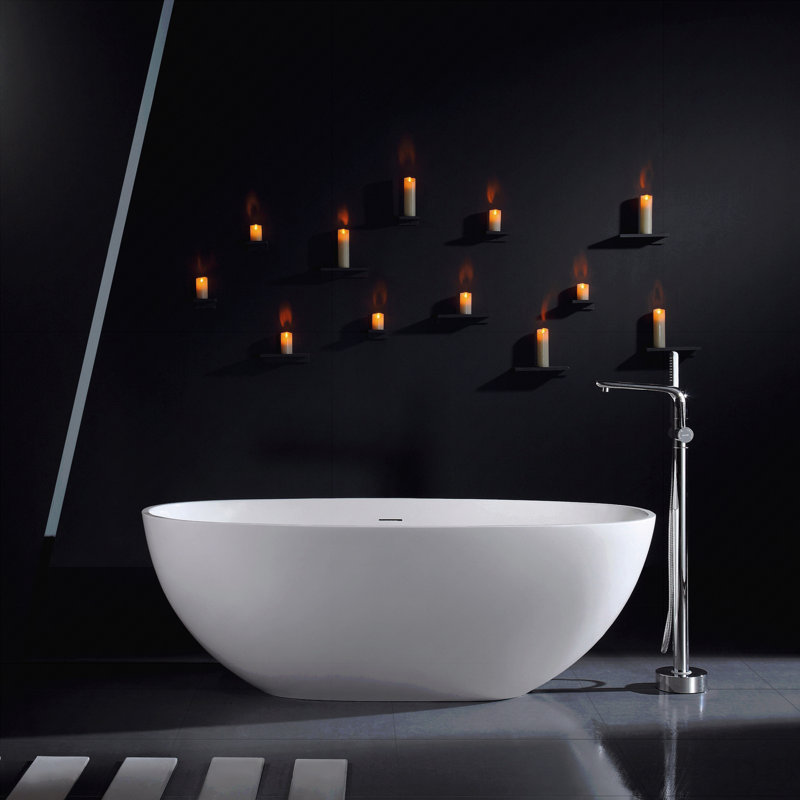 Baignoire de trempage autoportante 65,2 pouces