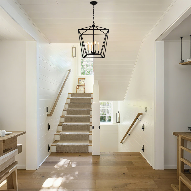 4 - Light Dimmable Lantern Geometric Chandelier