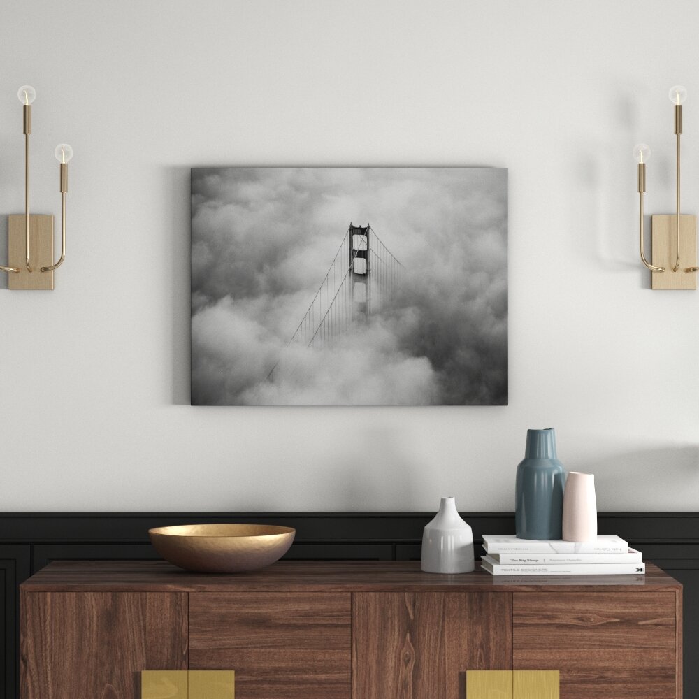 Leinwandbild â€žGolden Gate Bridge Ã¼ber den Wolkenâ€œ, Grafikdruck