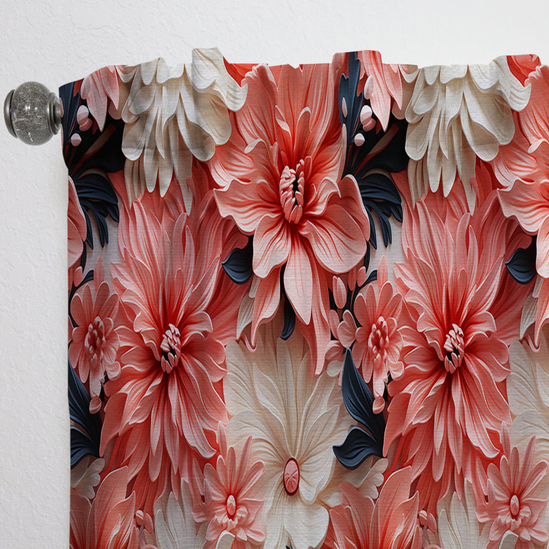 Corail Twilight Iv Tropical Motif I - Rideau tropical - Velours obscurcissant - 1 panneau, L 52 po x L 90 po