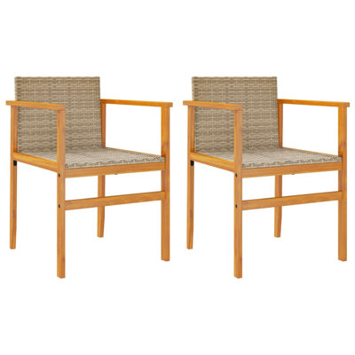 Ensemble de chaises de patio avec coussins 2 pièces Latitude Run® Latitude Wood