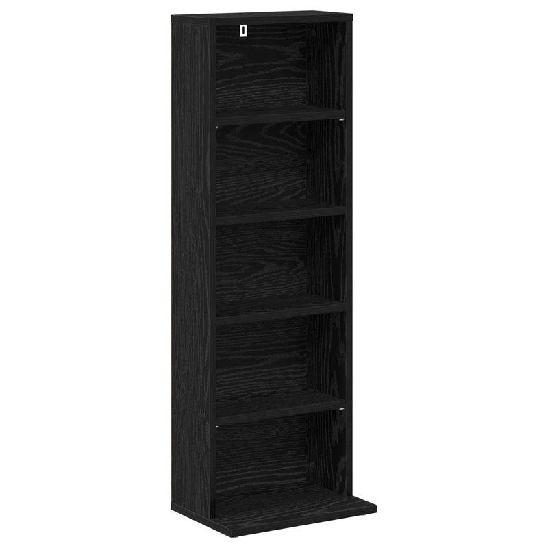97.5 cm H Media Shelves, Black Oak