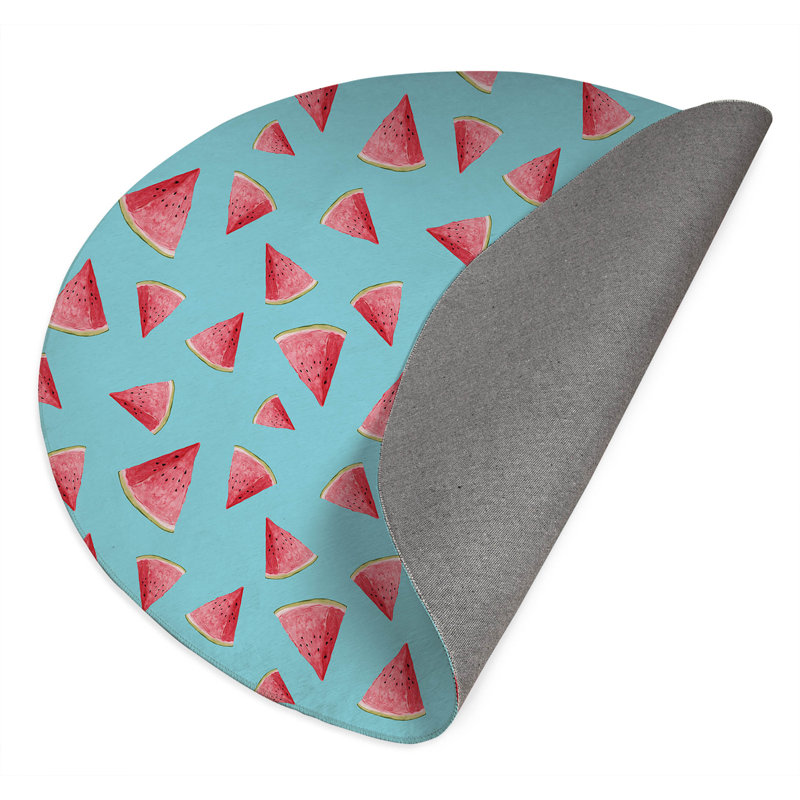 Summer Melon Outdoor Rug, Round 5'