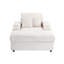 Canapé simple en velours côtelé vert avec un coussin, deux coussins décoratifs, un repose-pieds et deux espaces de rangement-1097002349