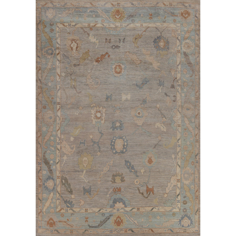 Vegetable Dye Oushak Turkish Area Rug 9x12