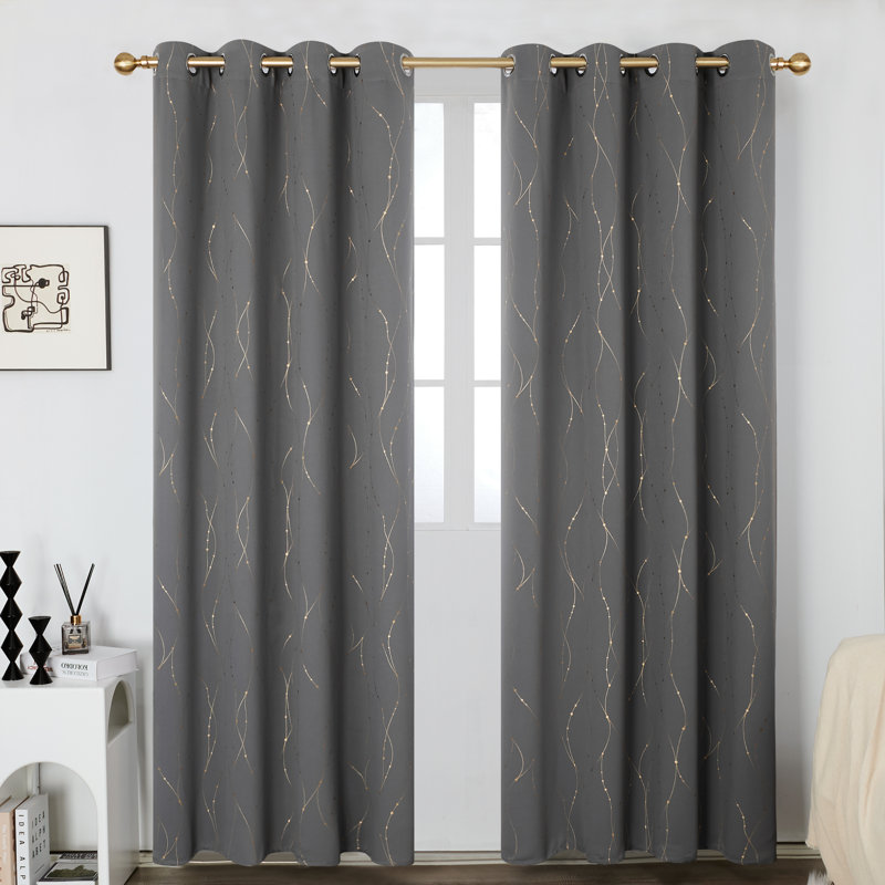 Blackout Curtain Pair, Light Grey, 117cm W x 183cm D