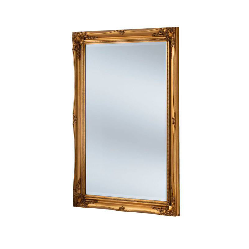 Burdette Wood Framed Accent Mirror, 90 cm H x 63 cm W, Gold