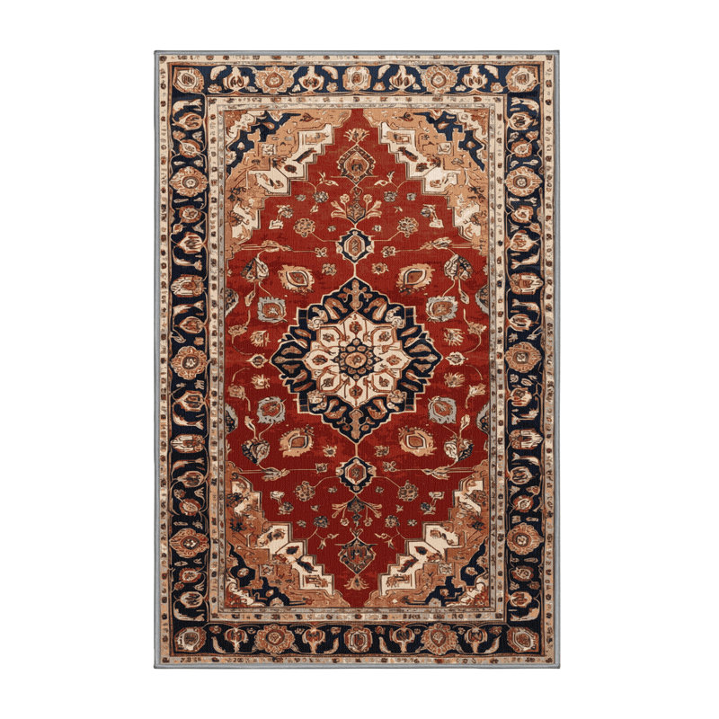 Tapis brun lavable à la machine, Rectangle 5 pi x 7 pi