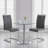Amari 3-Piece Modern Round Tempered Glass Dining Set with Metal Pedestal and Cantilever Chairs-51997354-65683483