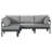 Quintarius 90'' Wide Aluminum Patio Sectional with Cushions-61209645-61189548