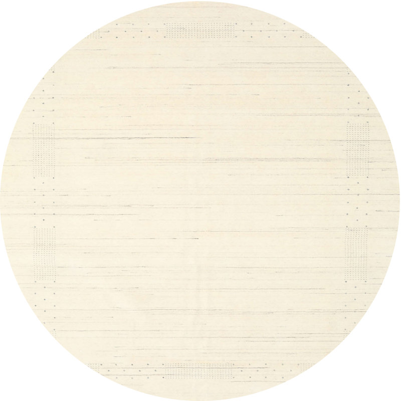Tapis contemporain beige clair, Rond 6 pi x 6 pi