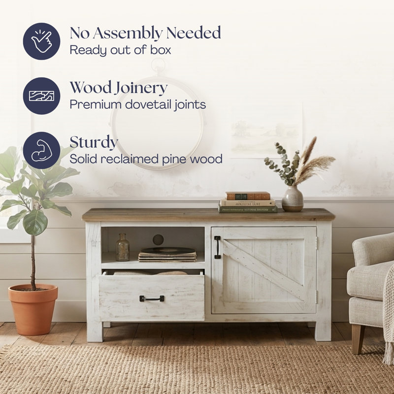 Laneta Reclaimed Solid Wood TV Stand for TVs up to 55"