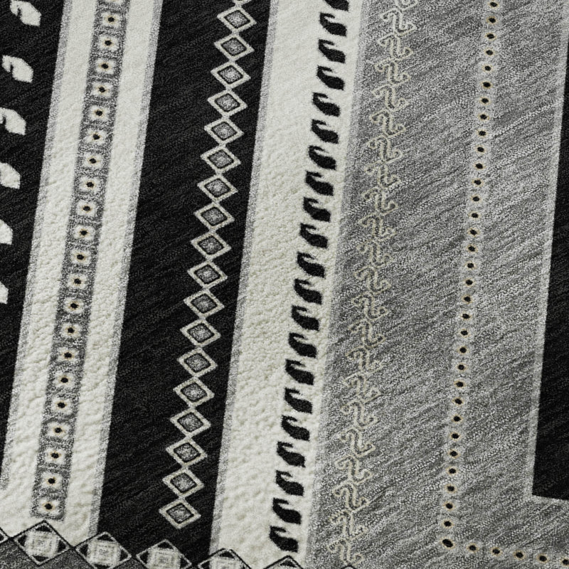 Tapis tribal Premium lavable à la machine Colmenero AMF1010, Rectangle 9 pi x 12 pi