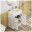 Ensemble de meuble-lavabo 24 po avec lavabo en céramique et armoire de rangement à deux portes, panneau de fibres à densité moyenne blanc brillant